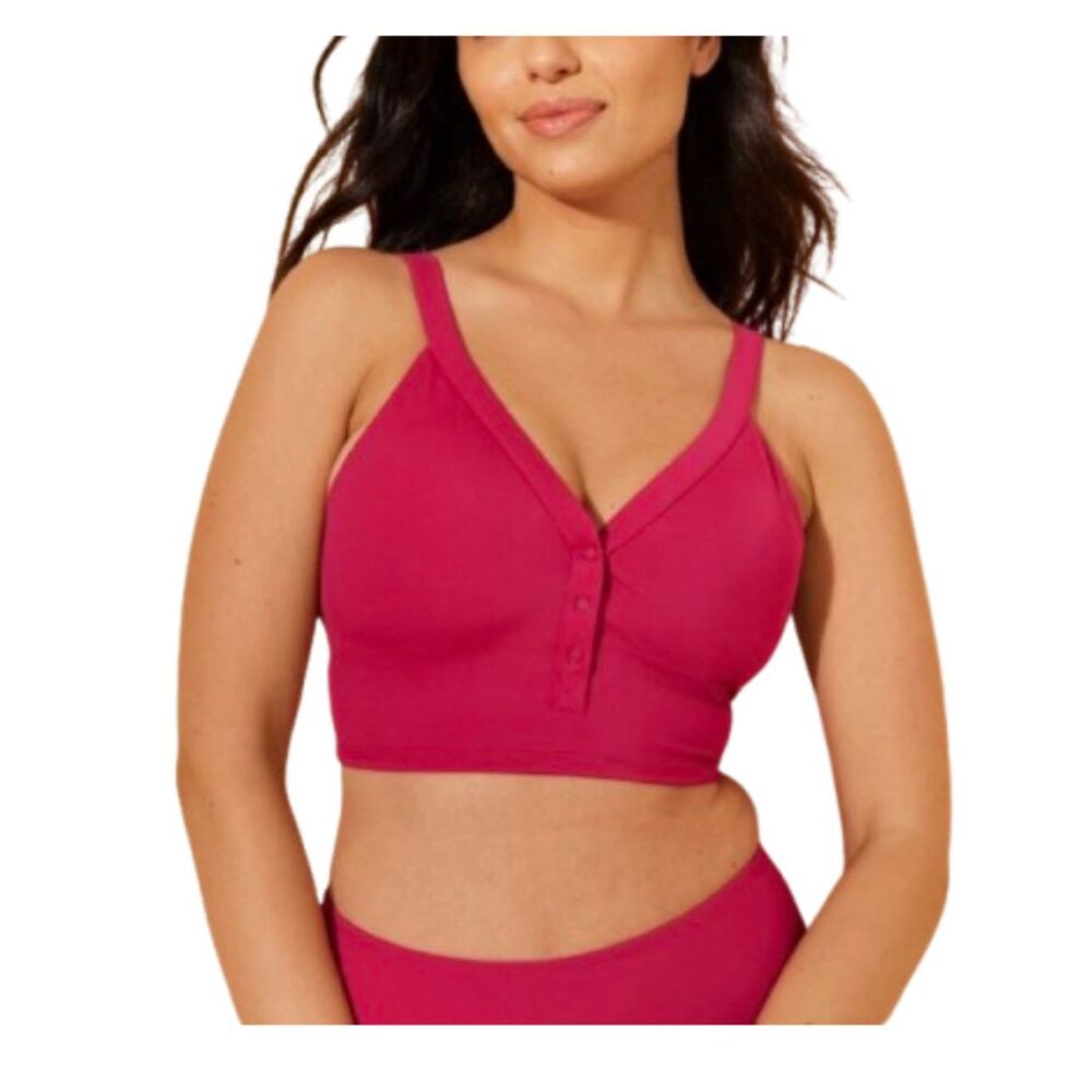 Andie NWT Swim Women's Pink Ipanema Chevron Tank Bikini Top Size S
